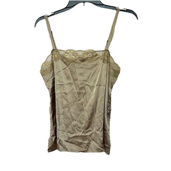Chico’s Silk Blend  & Lace Camisole Cami Size 2  Large Gold - Picture 1 of 7